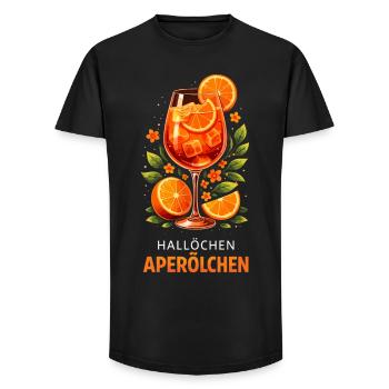 Hallöchen Aperölchen Sommer Party Cocktail Spritz - Long Fit Männer T-Shirt - Schwarz - Vorne - AI Model Male 185 light (185cm)