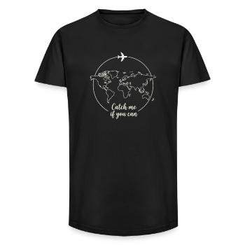 Catch me Travel Design - Long Fit Men's T-Shirt - black - Front - AI Model Male 185 light (185cm)