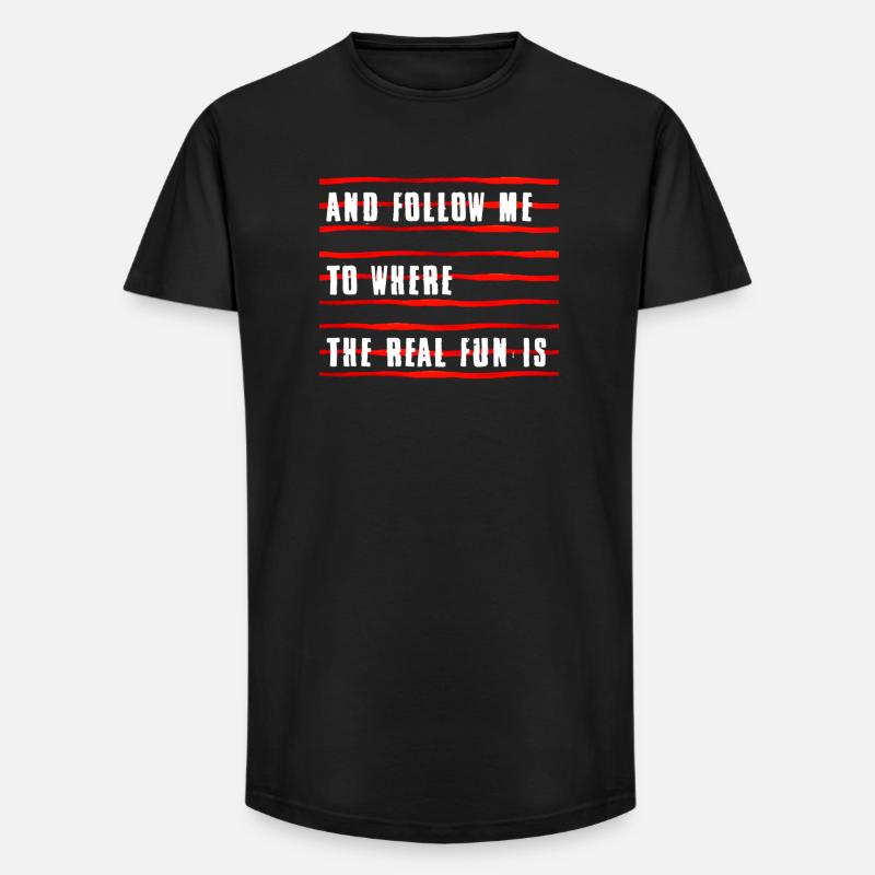-D- - Long Fit Männer T-Shirt - Schwarz