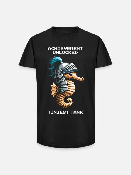 Succès : plus petit char | Hippocampe - T-shirt coupe longue homme - noir