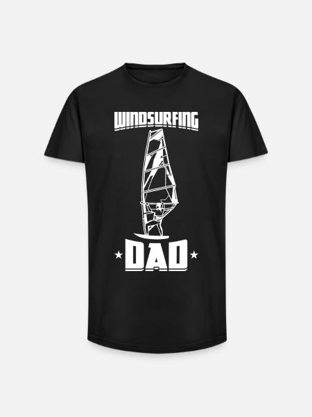 Windsurfer Papa - Long Fit Männer T-Shirt - Schwarz