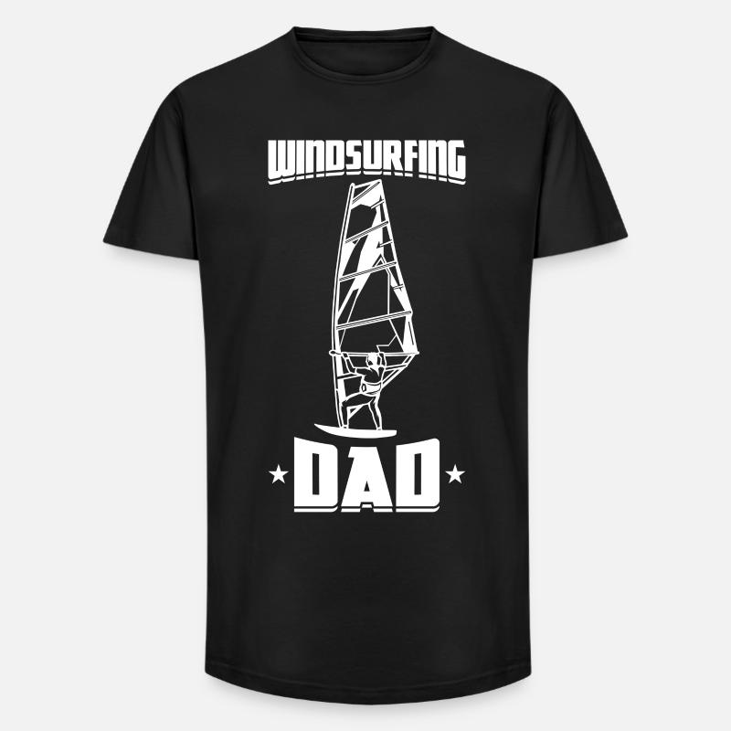 Windsurfer Papa - Long Fit Männer T-Shirt - Schwarz