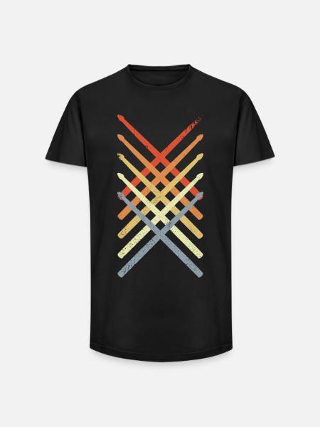 Drumsticks Drawing - Long Fit Men's T-Shirt - black