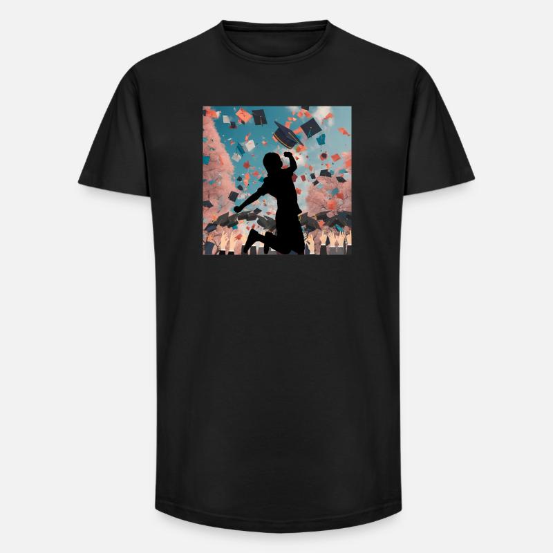 Absolvent*innen - endlich Abschluss Freudensprung - Long Fit Männer T-Shirt - Schwarz