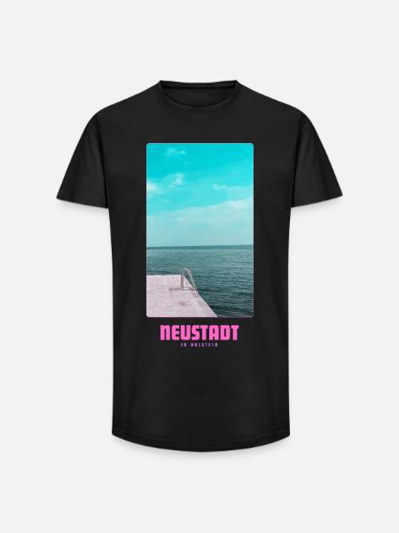 Neustadt in Holstein _ Ostsee  - Long Fit Männer T-Shirt - Schwarz