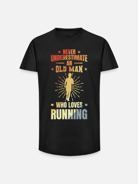Runner Grandfather - Long Fit Men's T-Shirt - black