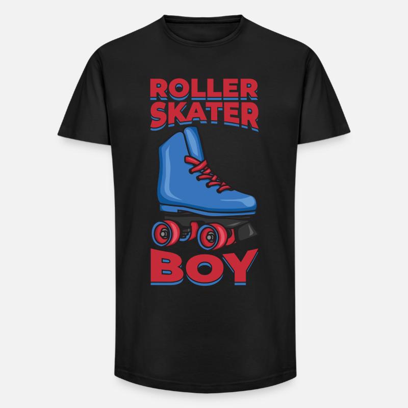 Rollerskates Junge - Long Fit Männer T-Shirt - Schwarz