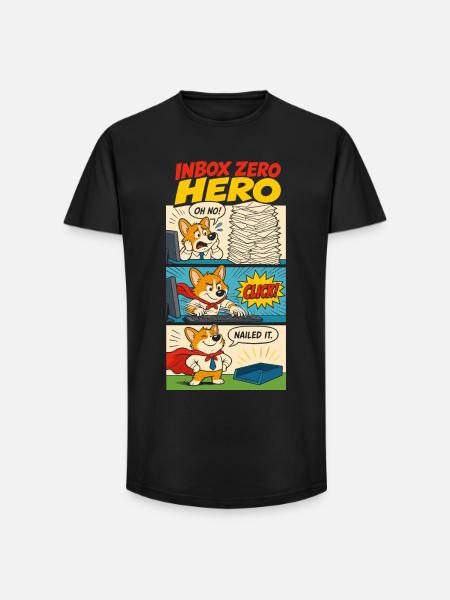 Inbox Zero Büroheld - Long Fit Männer T-Shirt - Schwarz