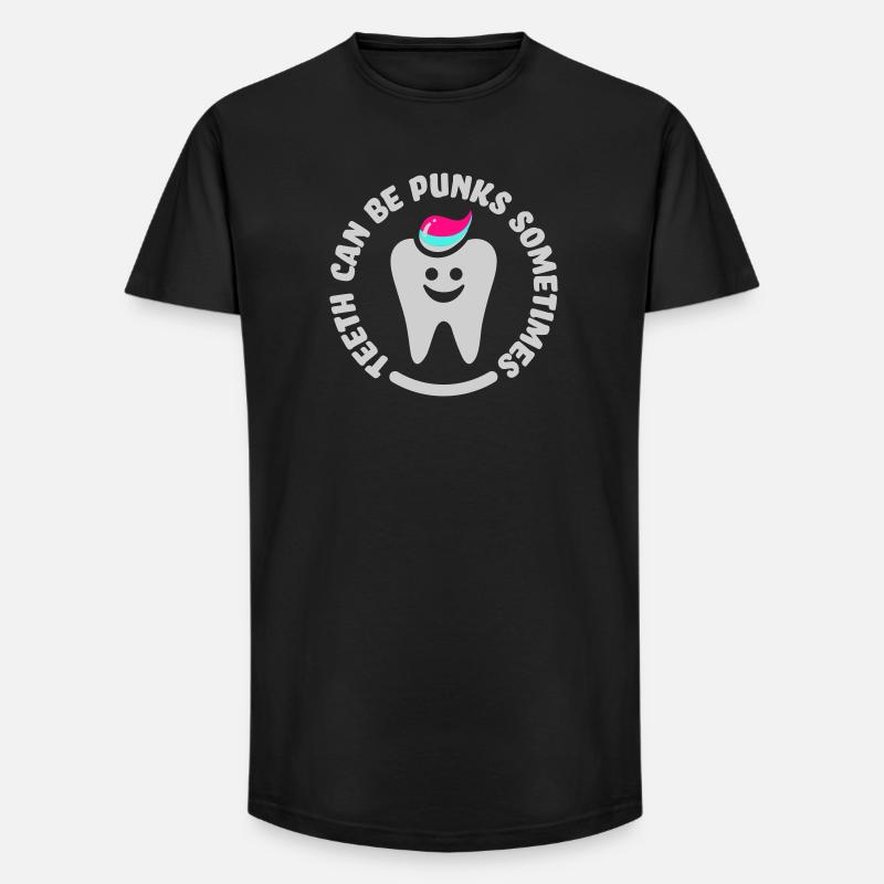 teeth punk zahn - Long Fit Männer T-Shirt - Schwarz