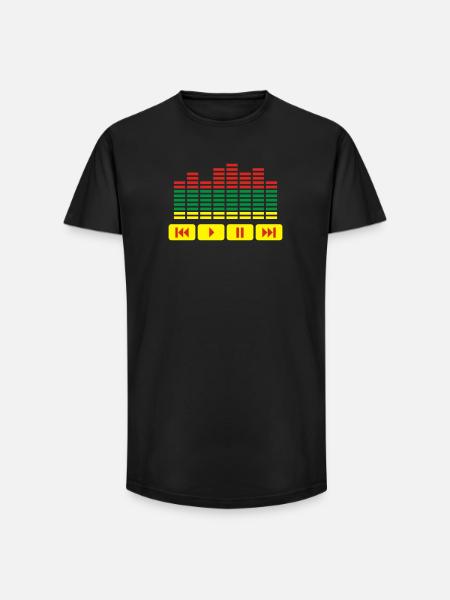 Equalizer DJ music player - Long Fit Men's T-Shirt - black