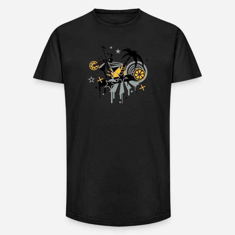 cocktail_bar - T-shirt coupe longue homme - noir
