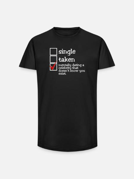 Mentally dating a celebrity (dark) - Long Fit Men's T-Shirt - black
