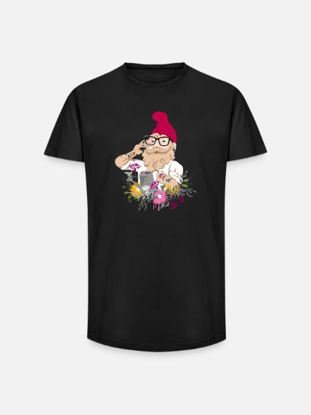 Garden Hipster - Long Fit Men's T-Shirt - black