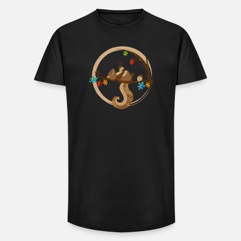 Ein Eichhörnchen schläft - Long Fit Männer T-Shirt - Schwarz