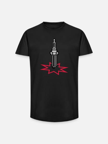 A spark plug with spark - Long Fit Men's T-Shirt - black