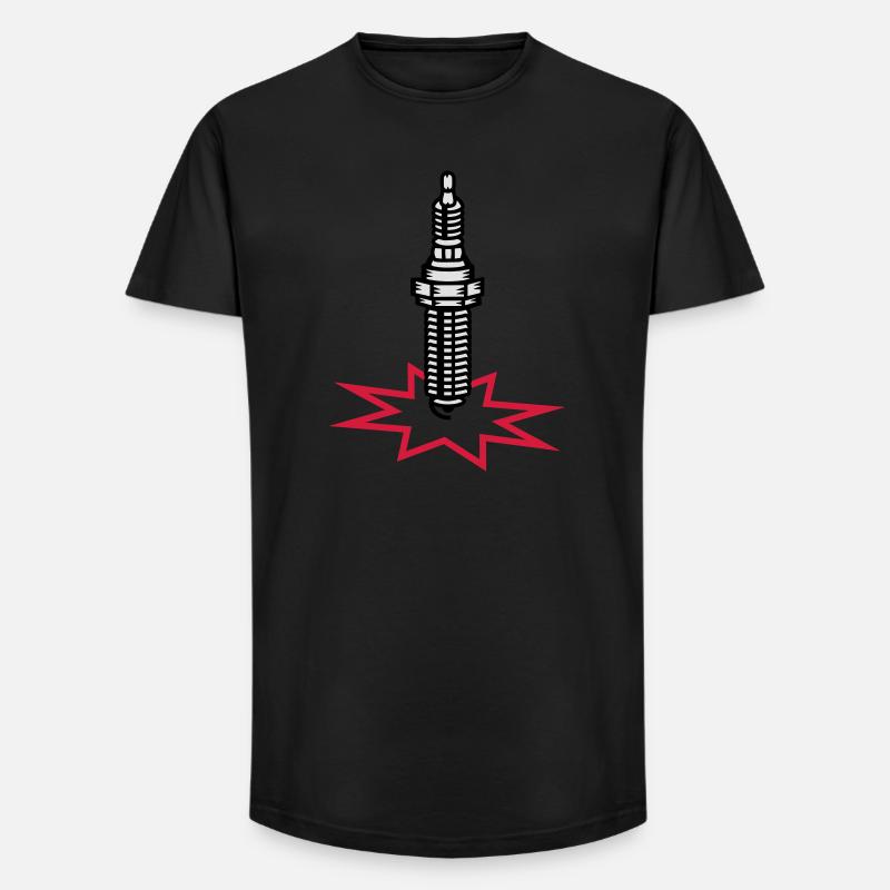 Zündkerze mit Zündfunken - Long Fit Männer T-Shirt - Schwarz