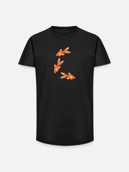Poissons rouges - Long Fit Men's T-Shirt - black