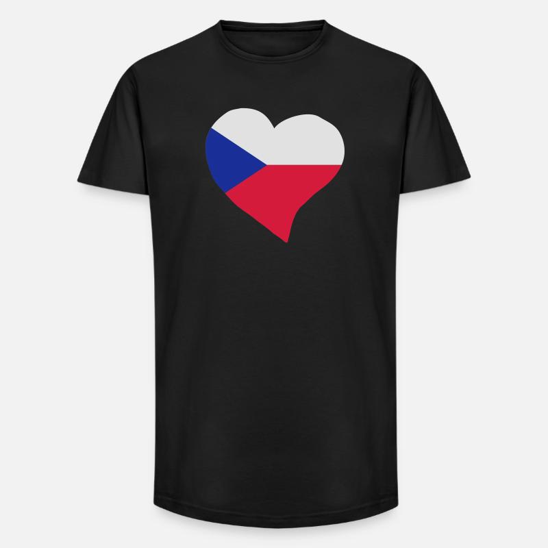 Tschechische Herz - Long Fit Männer T-Shirt - Schwarz