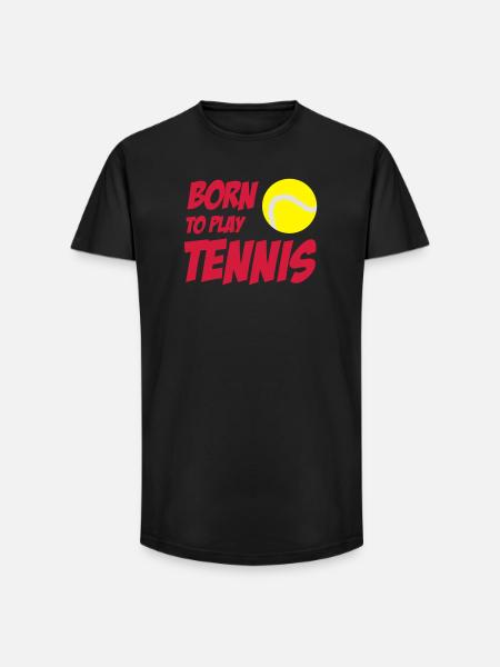Born To Play Tennis - Long Fit Men's T-Shirt - black