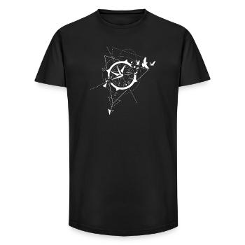 Kompass - Long Fit Männer T-Shirt - Schwarz - Vorne - AI Model Male 185 light (185cm)
