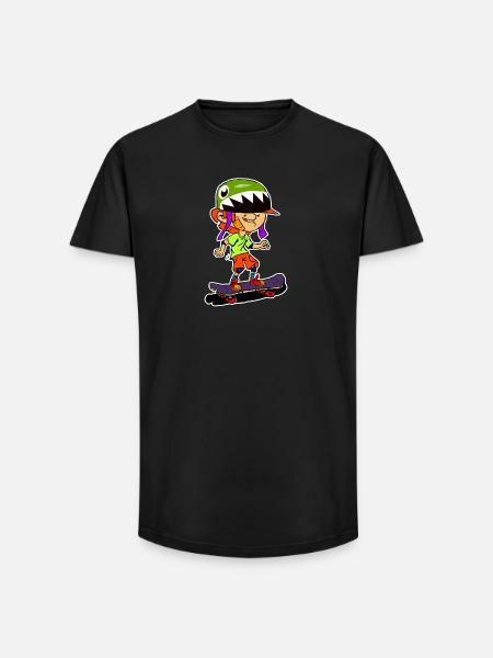 Sharkhelm Skateboy - Long Fit Männer T-Shirt - Schwarz