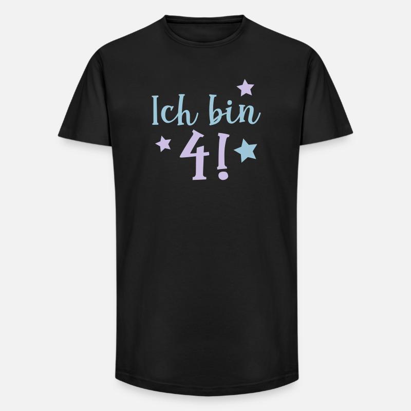 ich bin 4! - Long Fit Männer T-Shirt - Schwarz