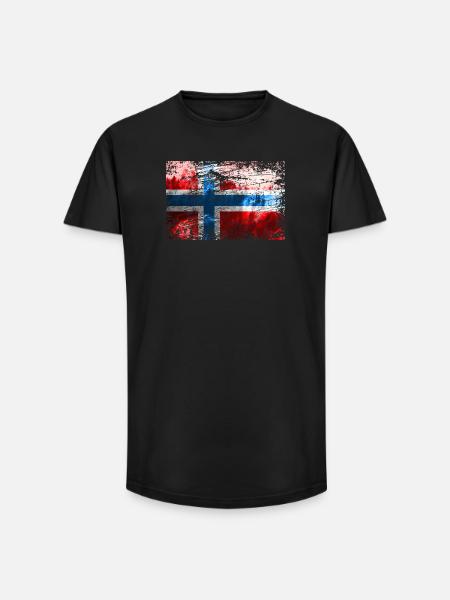 Norwegian flag - Long Fit Men's T-Shirt - black