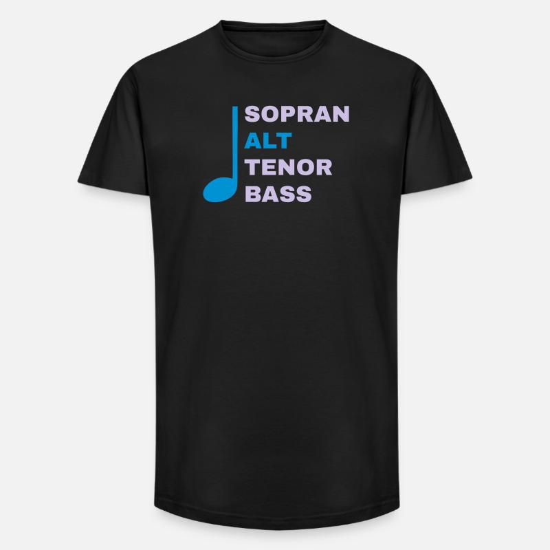 SATB mit Note - Alt - Long Fit Männer T-Shirt - Schwarz