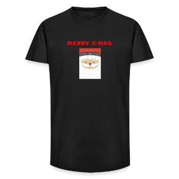 Merry X mas avec Nicholas - T-shirt coupe longue homme - noir - Devant - AI Model Male 185 light (185cm)
