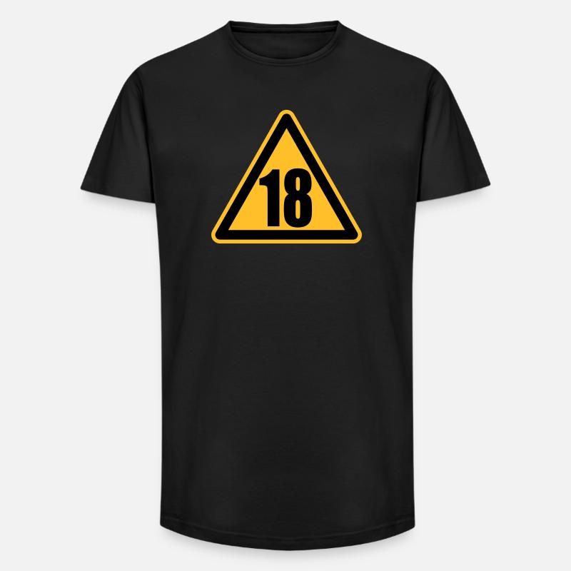 Achtung 18 - Long Fit Männer T-Shirt - Schwarz