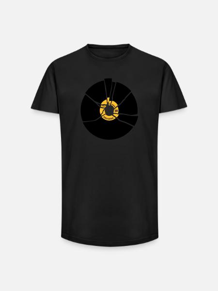 record vinyl - T-shirt coupe longue homme - noir