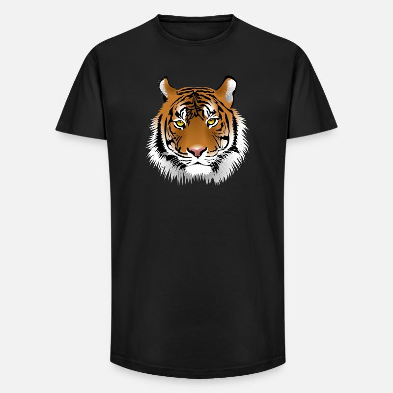tiger - Long Fit Männer T-Shirt - Schwarz