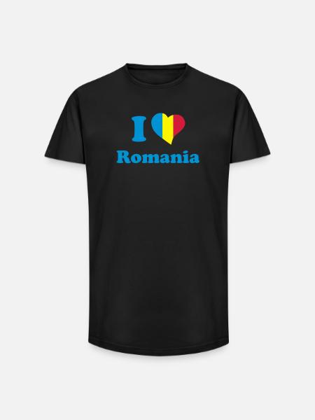 I love Romania - Long Fit Men's T-Shirt - black