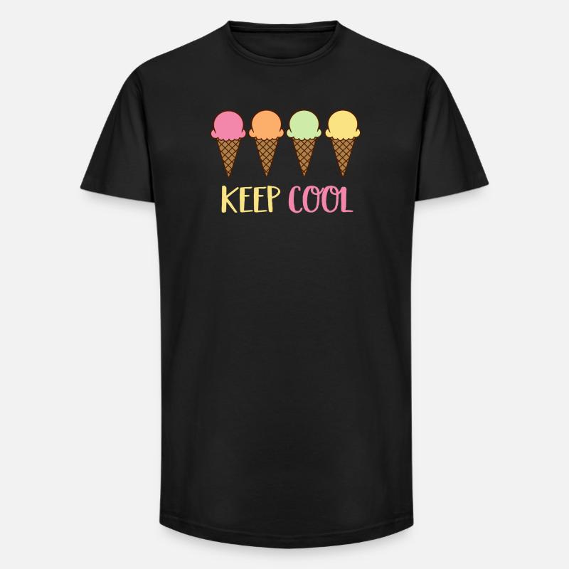 Eiscreme - Long Fit Männer T-Shirt - Schwarz