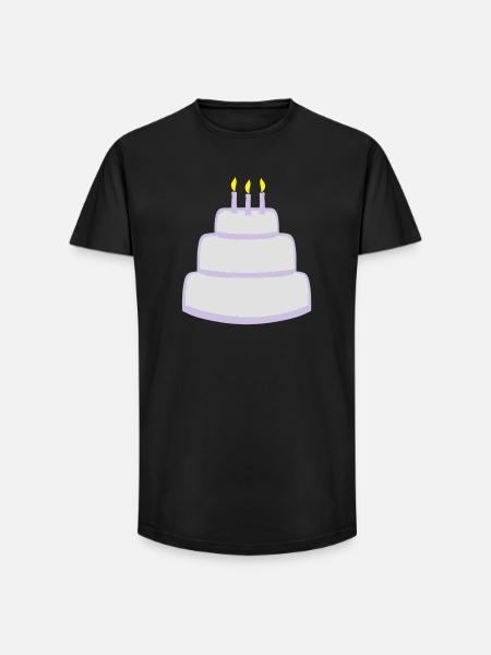 Birthday cake - T-shirt coupe longue homme - noir