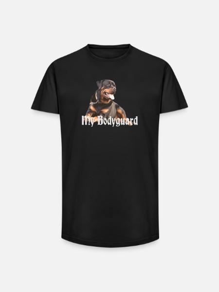 Rottweiler, dog head, dog sports, bodyguard, dog, - Long Fit Men's T-Shirt - black