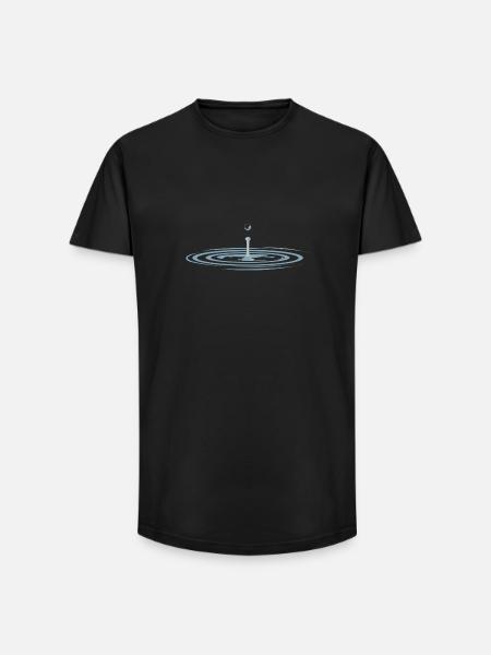 Wassertropfen waterdrop - Long Fit Männer T-Shirt - Schwarz
