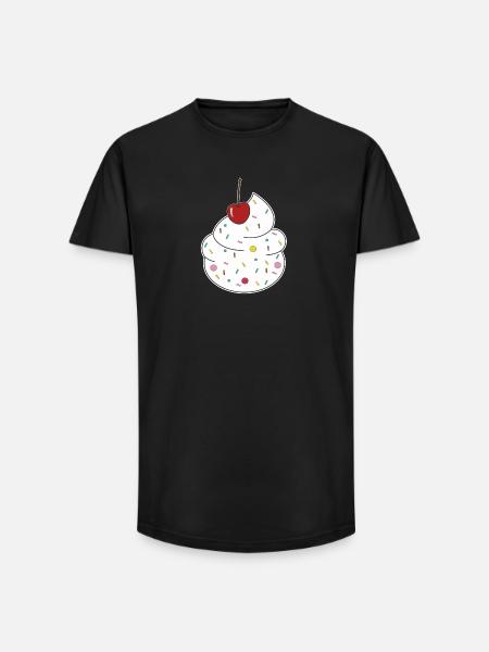 Cream cherry - Long Fit Men's T-Shirt - black