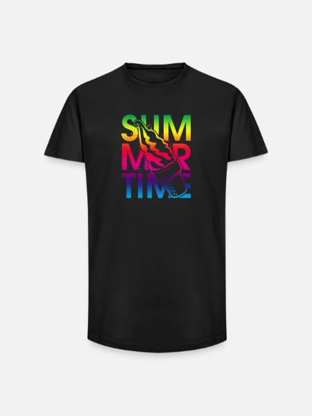 Summer time ice cream - Long Fit Men's T-Shirt - black