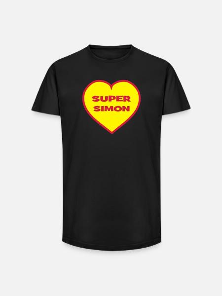 Super Simon - T-shirt coupe longue homme - noir