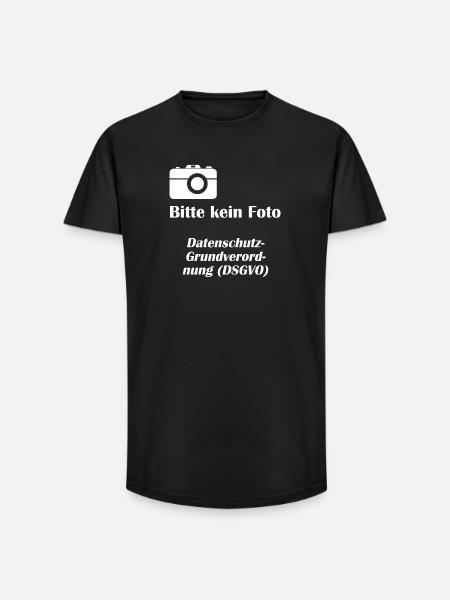 DSGVO1 Datenschutz - Long Fit Männer T-Shirt - Schwarz