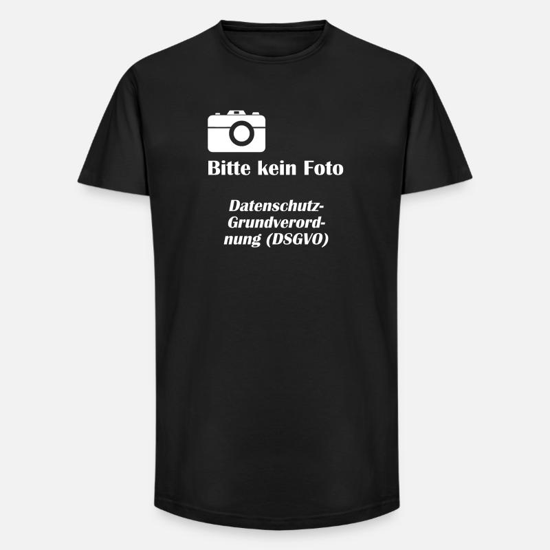 DSGVO1 Datenschutz - Long Fit Männer T-Shirt - Schwarz