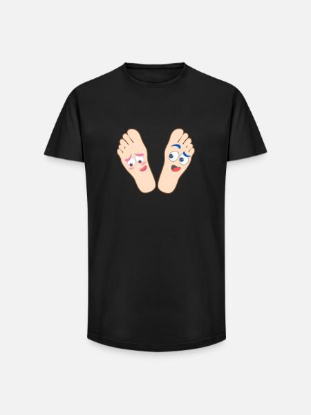Kids shirt flirting feet shirt motif funny feet - Long Fit Men's T-Shirt - black