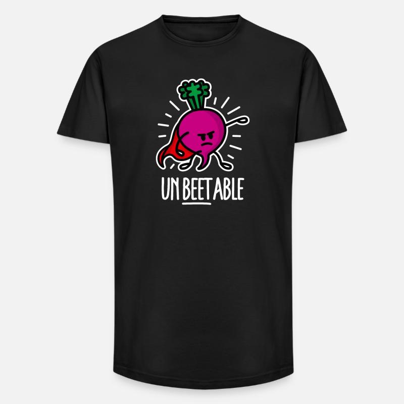 Beetroot betterave / imbattable sur dark - T-shirt coupe longue homme - noir
