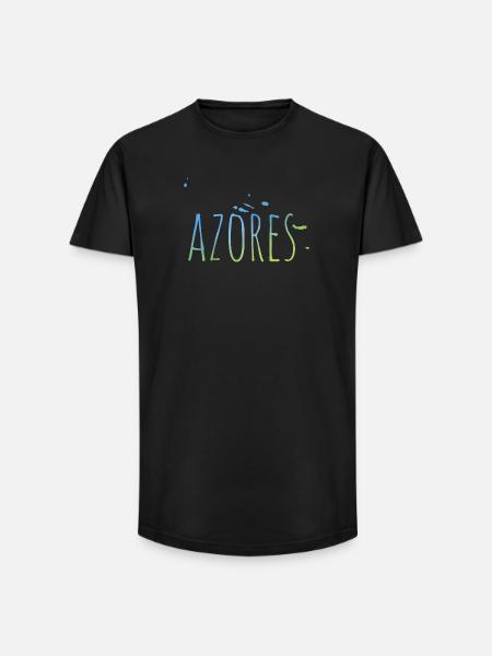 Azores - Long Fit Männer T-Shirt - Schwarz