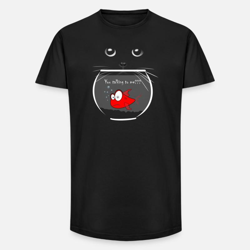 Goldfisch - Long Fit Männer T-Shirt - Schwarz