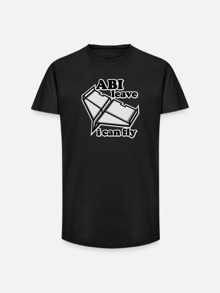 abitur flugzeug schulabschluss - Long Fit Männer T-Shirt - Schwarz