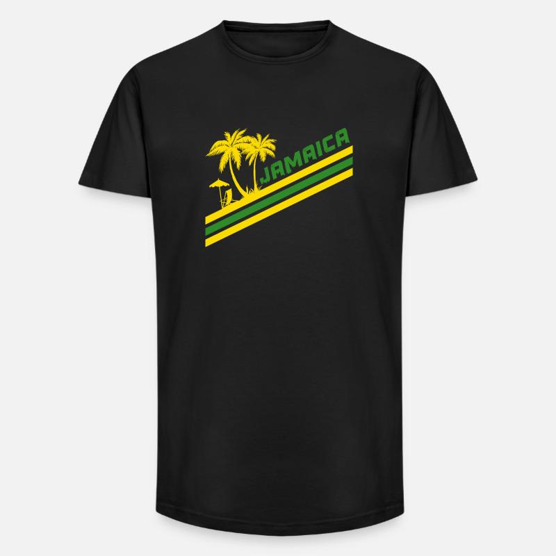 Jamaika Palmen / Geschenk Karibik - Long Fit Männer T-Shirt - Schwarz