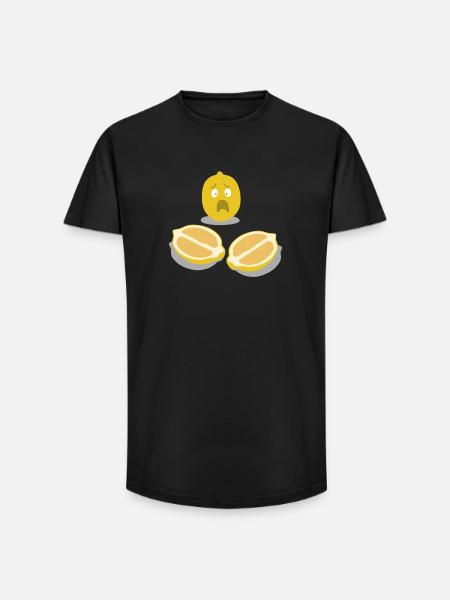 Sorgenlemon lemon character - Long Fit Men's T-Shirt - black