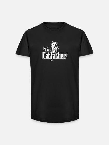 Cats Shirt "The Catfather" - Long Fit Men's T-Shirt - black
